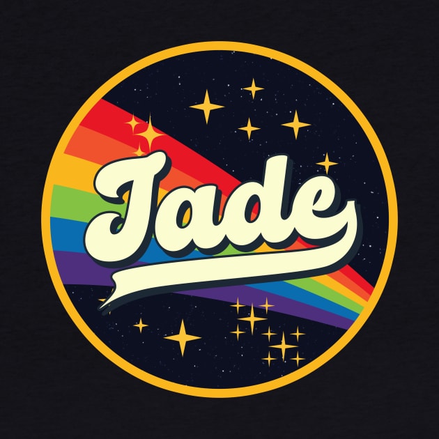 Jade // Rainbow In Space Vintage Style by LMW Art